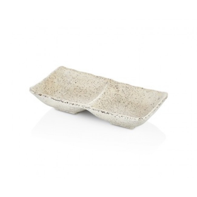 Соусник WHITE GRANITE 17,5 х 8,7 см, h 3,4 см, 2х68 мл
