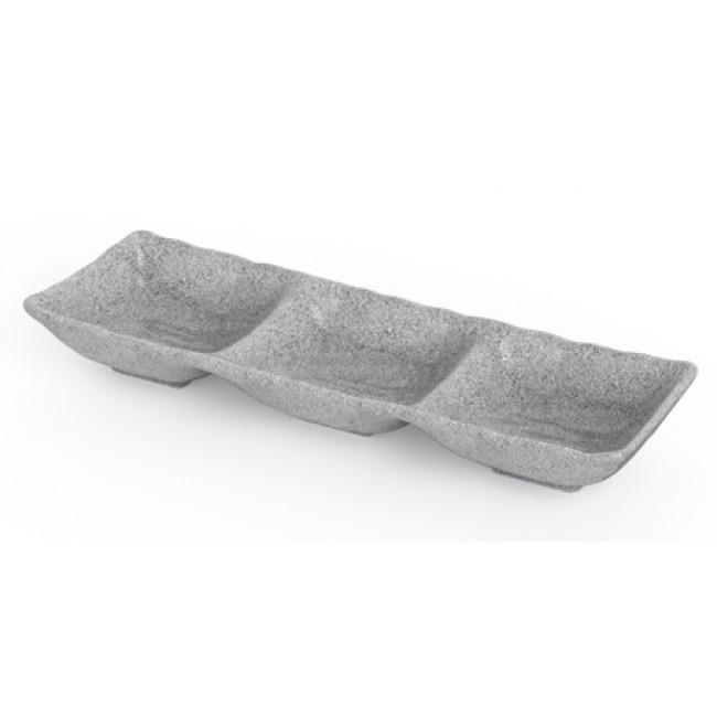 Соусник GREY GRANITE 26,5 х 8,8 см, h 3,7 см, 3х75 мл