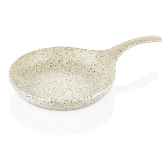 Сервировочное круглое блюдо, с ручкой, WHITE GRANITE Ø24 см - длина 41 см - высота 6,9 см